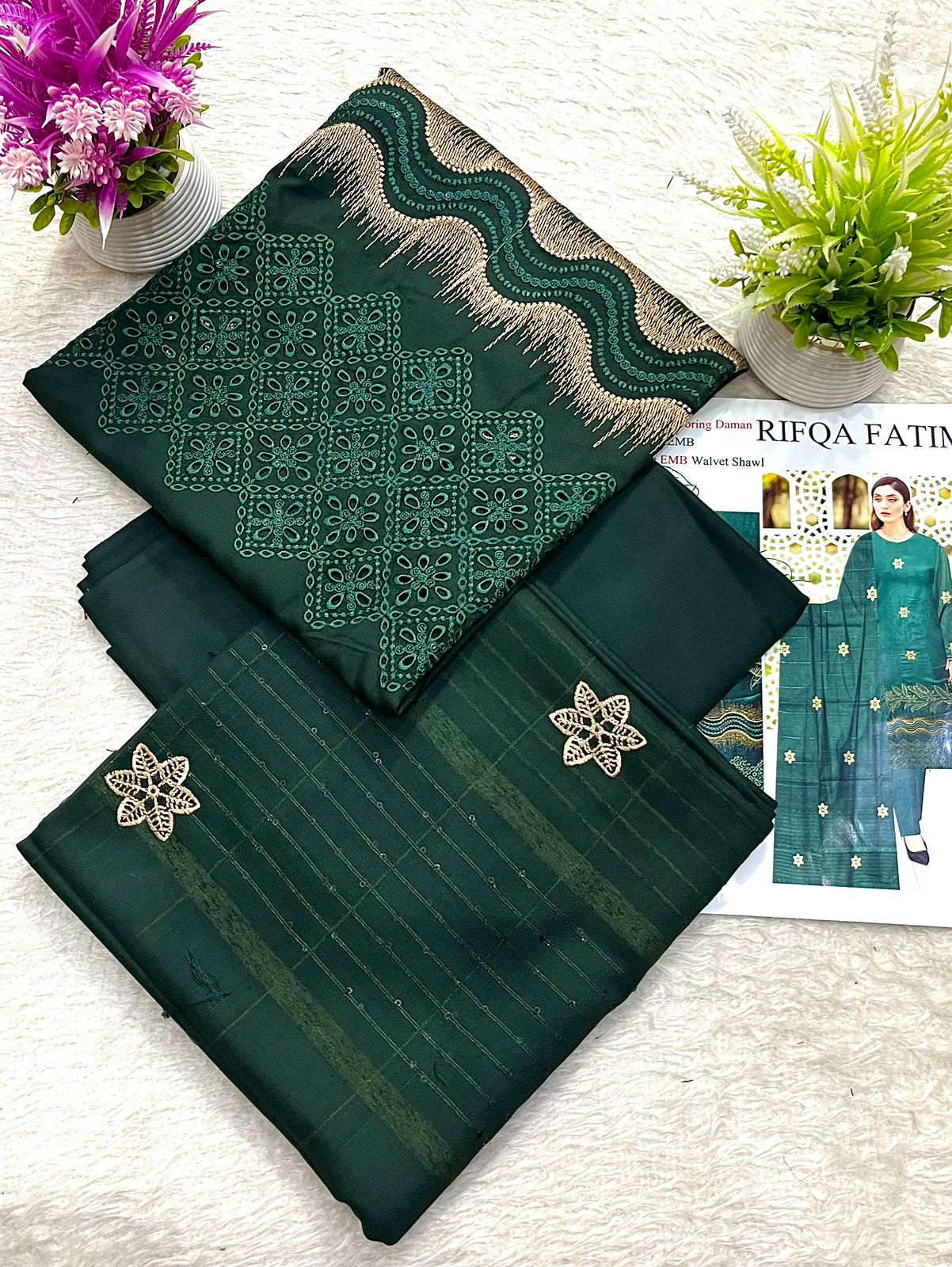 Dhanak Embroidered Winter Suit – 3 Piece