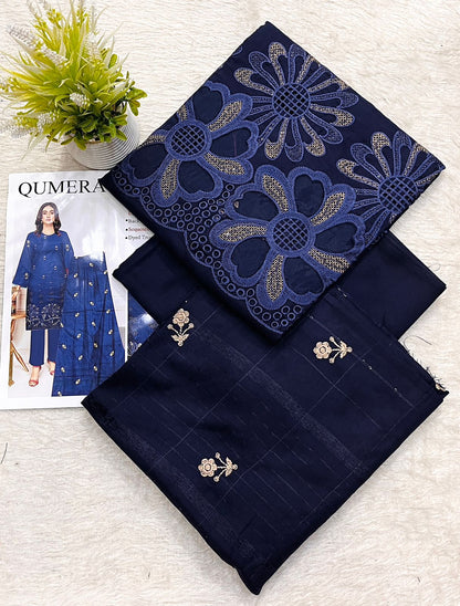 Dhanak Embroidered Winter Suit – 3 Piece