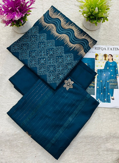 Dhanak Embroidered Winter Suit – 3 Piece