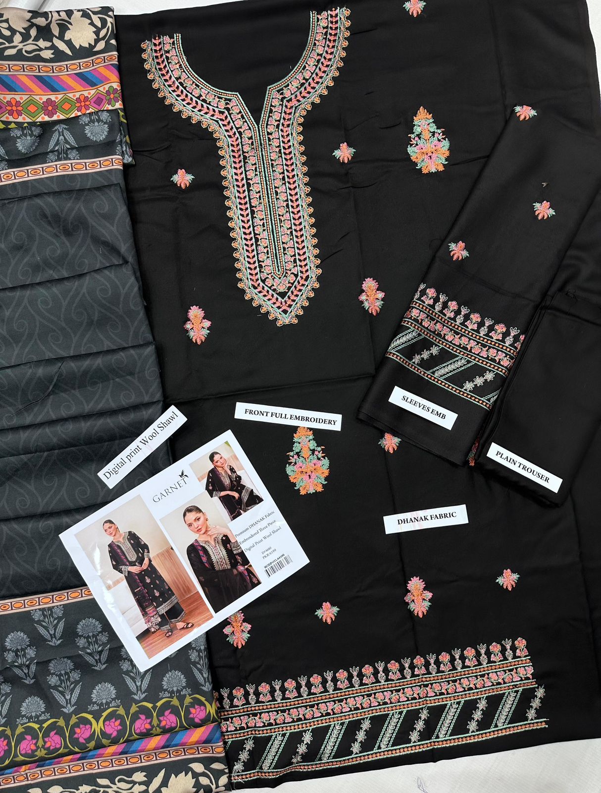 Heavy Embroidered Dhanak Winter suit